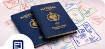 Passports with visa stamps